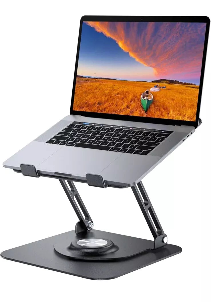 Adjustable Laptop Stand with 360 Degree Rotating Base