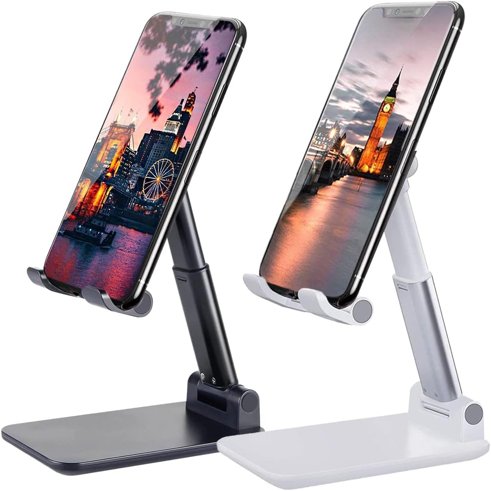 Adjustable Angle and Height Phone Stand for Desk (Fully Foldable and Portable Holder)